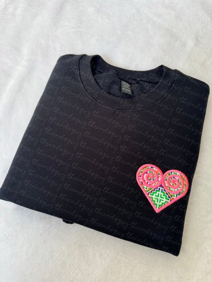 Machine Embroidery Qwj Heart CUSTOMIZATION Crewneck/Hoodie (PRE-ORDER)