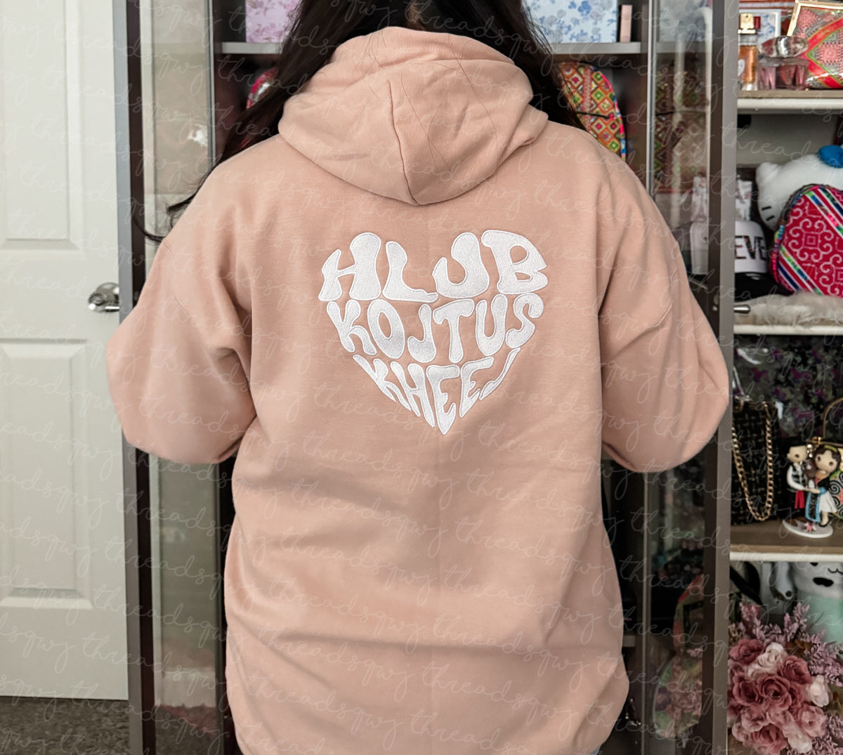 "Hlub Koj Tus Kheej" Retro Heart CUSTOMIZATION Hoodie (PRE-ORDER)